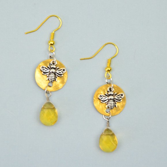 Handmade Earrings - Bee Honey Drop - Picture 1 of 3